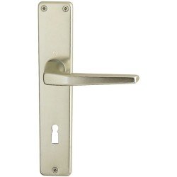 Türdrückerpaar Frankfurt 117L Alu.F2 o.Rosetten 4-KT.8mm HOPPE