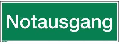 Hinweisschild Notausgang 297x105mm PVC