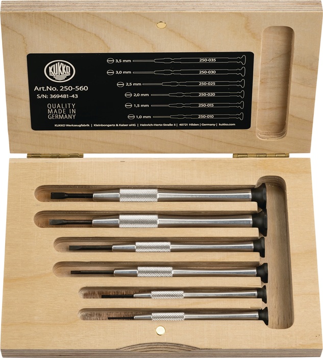 Feinmechanikerschraubendrehersatz 250 6tlg.Schlitz TURNUS