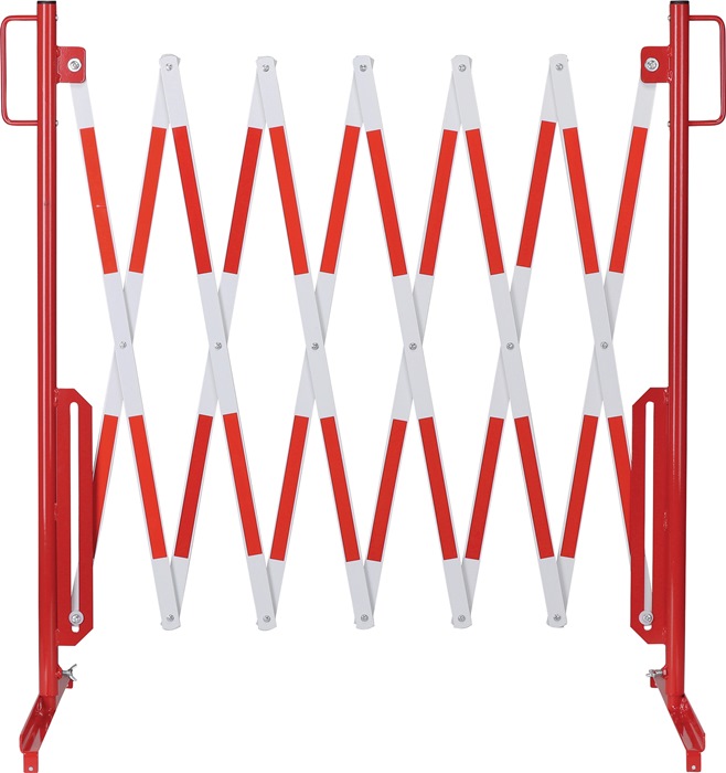 Scherengitter L3600xH1000mm m.Standfuß rot/weiß