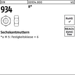 Sechskantmutter DIN 934 M2,5 8 1000 Stück