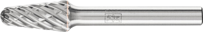 Frässtift KEL D.10mm Kopf-L.20mm Schaft-D.6mm HM Verz.STEEL PFERD