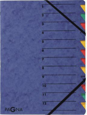 PAGNA Ordnungsmappe EASY 24131-02 DIN A4 12Fächer Pressspan blau