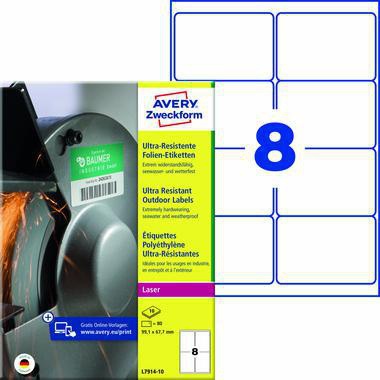Avery Zweckform Folienetikett L7914-10 99,1x67,7mm 80 St./Pack.