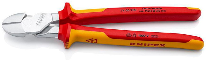 Kraftseitenschneider L.250mm VDE Form 0 Mehrkomp.-Hüllen KNIPEX