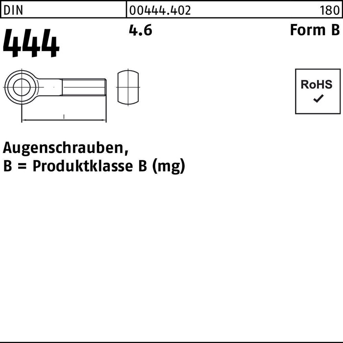 Augenschraube DIN 444 FormB BM 12x 120 4.6 10 Stück