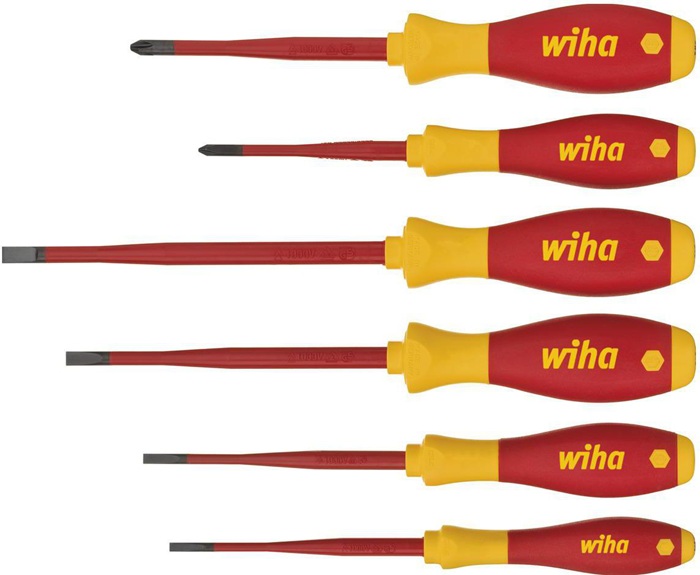 Schraubendrehersatz 3201 K6 6-tlg.Schlitz/PH slim fix VDE WIHA