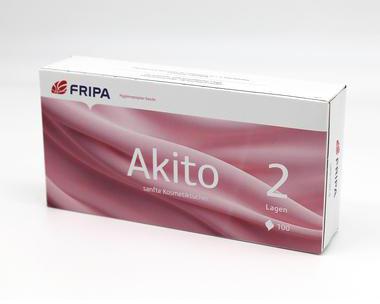 Fripa Kosmetiktuch akito 6011107 21x20cm 2-lagig weiß 100 St./Pack.