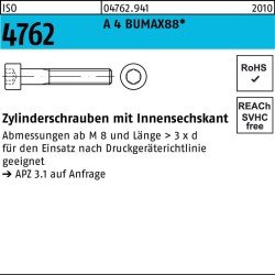 Zylinderschraube ISO 4762 Innen-6kt M6x 25 A 4 BUMAX88 100 Stück BUFAB