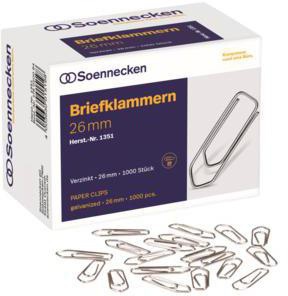 Soennecken Briefklammer 1351 26mm verzinkt 1.000 St./Pack.