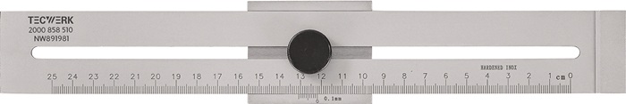 Streichmaß 300mm m.flachem Schieber INOX TECWERK