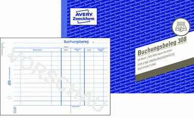 Avery Zweckform Buchungsbeleg 308 DIN A5 quer 50Blatt