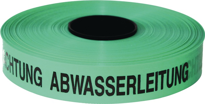 Trassenwarnband Achtung Abwasserleitung B.40mm L.250m grün KELMAPLAST