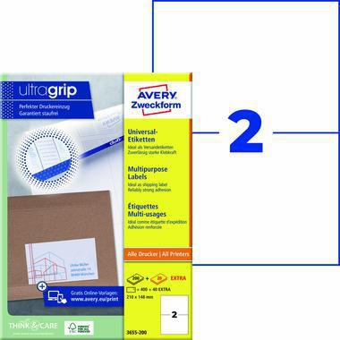 Avery Zweckform Etikett 3655-200 210x148mm weiß 440 St./Pack.