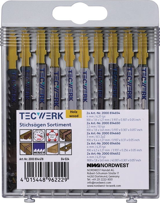 Stichsägeblattsortiment 10-tlg.f.HO TECWERK