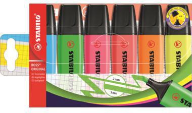 STABILO Textmarker BOSS ORIGINAL 70/6 2-5mm sortiert 6 St./Pack.