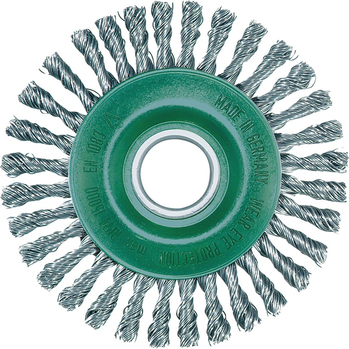 Rundbürste D.115mm Bohr.Drahtstärke 0,5mm VA 6mm 15000min-¹ LESSMANN