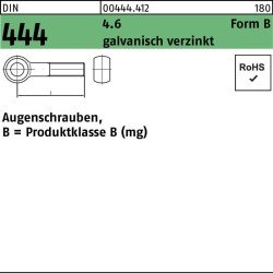Augenschraube DIN 444 Form B BM 24 x 130 4.6 galvanisch verzinkt 5 Stück
