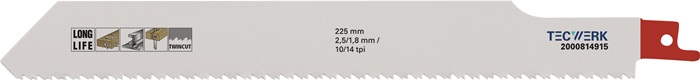 Säbelsägeblatt L.225mm B.25mm TPI 10/14 2,5/1,8mm 5 St./Karte TW