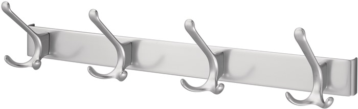 Huthakenleiste 0822-0824 4 Hak.A.96mm LM silberf.elox.H.102mm HERMETA