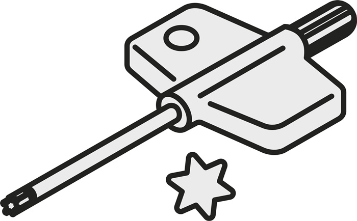 Torx-Schlüssel ISO FLAG T07P Bruttogewicht 4g PRAMET
