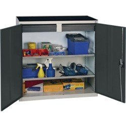 Werkzeug-/Beistellschrank H1000xB1000xT500mm 1Schubl.,2Bd.lichtgrau/enzianblau