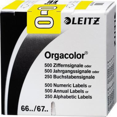 Leitz Buchstabensignal Orgacolor 66241000 O gelb 250 St./Pack.