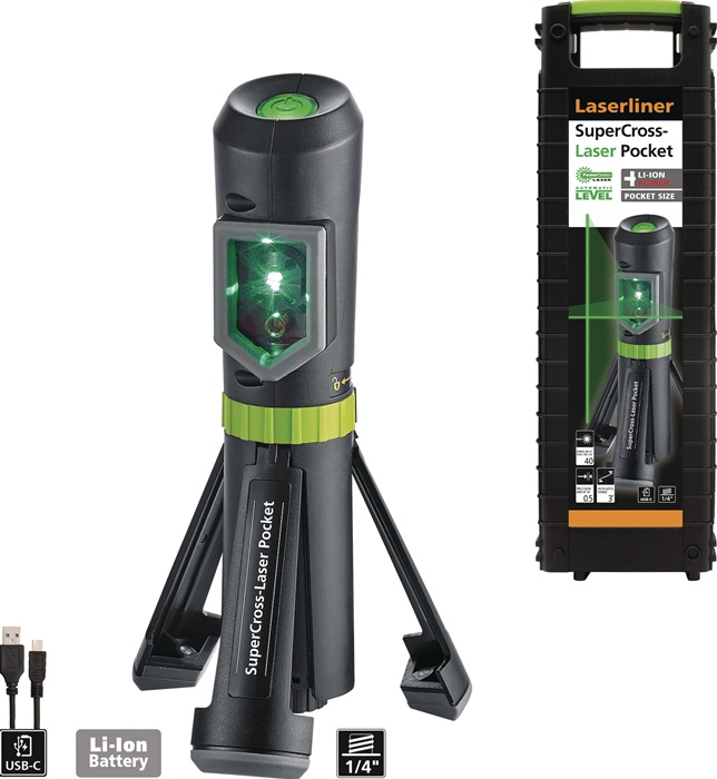 Kreuzlinienlaser ± 0,4 mm/m ± 3Grad b.zu 40m LK 2 LASERLINER
