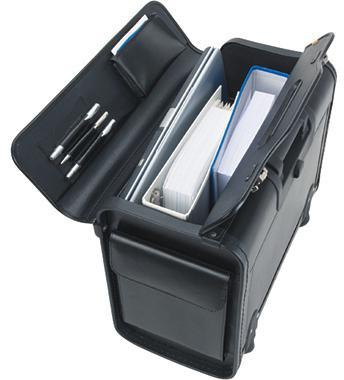 Alassio Pilotenkoffer 92705 mit Trolley Leder schwarz