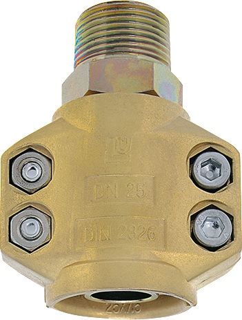 Dampfschlaucharmatur STA verz.u.gelb passiviert Schl.-Gr.19mm AG 3/4 Zoll TEGUMA