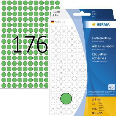 HERMA Markierungspunkt 2215 8mm Papier grün 5.632 St./Pack.
