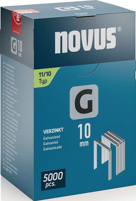 Flachdrahtklammer G Typ 11 B10,6xL10mm Draht-B.1,25mm 5000 St.NOVUS