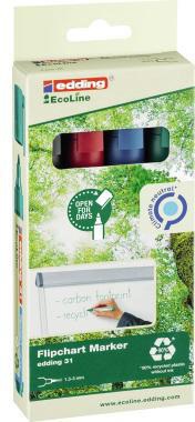 edding Flipchartmarker 31 EcoLine 4-31-4 1,5-3mm sortiert 4 St./Pack.