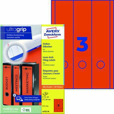 Avery Zweckform Ordneretikett L4752-20 lang/breit rt 60 St./Pack.