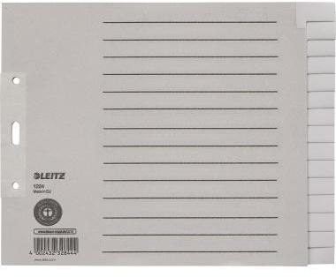 Leitz Register 12240085 blanko DIN A4 15teilig Papier grau