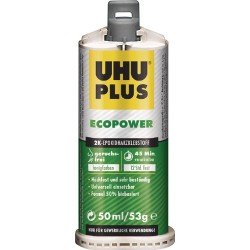 2K-Epoxidharzklebstoff UHU PLUS ECOPOWER 53g honigfarben Doppelkart.UHU