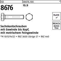 Sechskantschraube ISO 8676 VG M12x1,5x 65 10.9 50 Stück