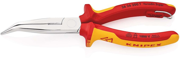Flachrundzange L.200mm Form 2 40Grad gew.VDE Mehrkomp.-Hüllen KNIPEX