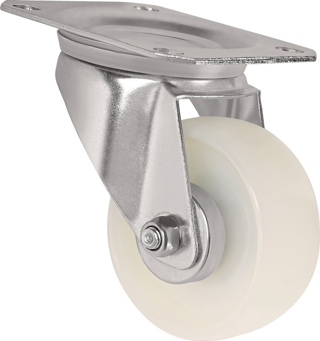 Lenkrolle D.100mm Trgf.150kg PA Platte L105xB80mm TECWERK