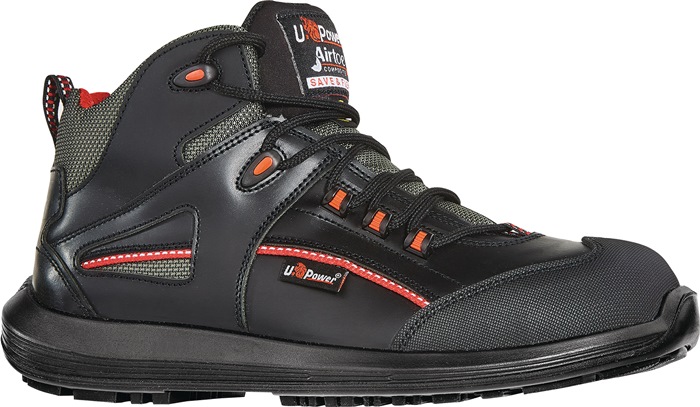Sicherheitsstiefel Teak Gr.45 W.11 schwarz/rot S3S FO SR ESD Leder U.POWER