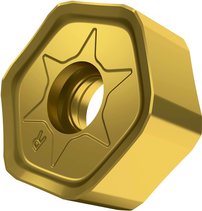Fräswendeschneidplatte ISO HNGX 0906ANSN-R:M8330 D.4,9mm PVD beschichtet Gold