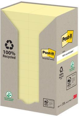 Post-it Haftnotiz Recycling Notes 653-1T 38x51mm ge 24St