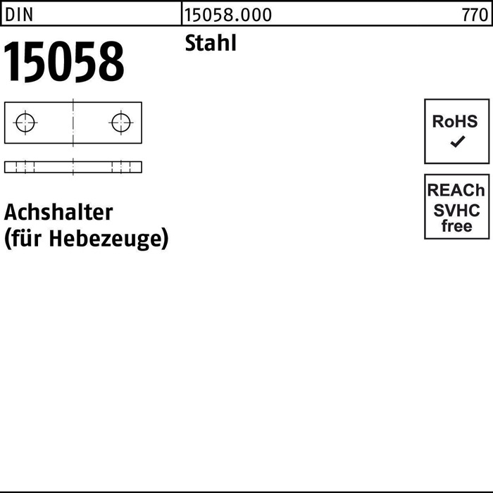 Achshalter DIN 15058 40x 10 Stahl 25 Stück