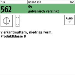 Vierkantmutter DIN 562 niedrige FormM6 Automatenstahl galv.verz. 1000St.