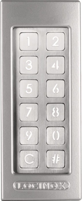 Zugangs-Tastatur Slimstone-2- Codetast.Schutzklasse IP65 silber Bel.Ja