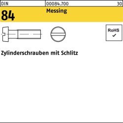 Zylinderschraube DIN 84 m.Schlitz M6x 30 Messing 200 Stück