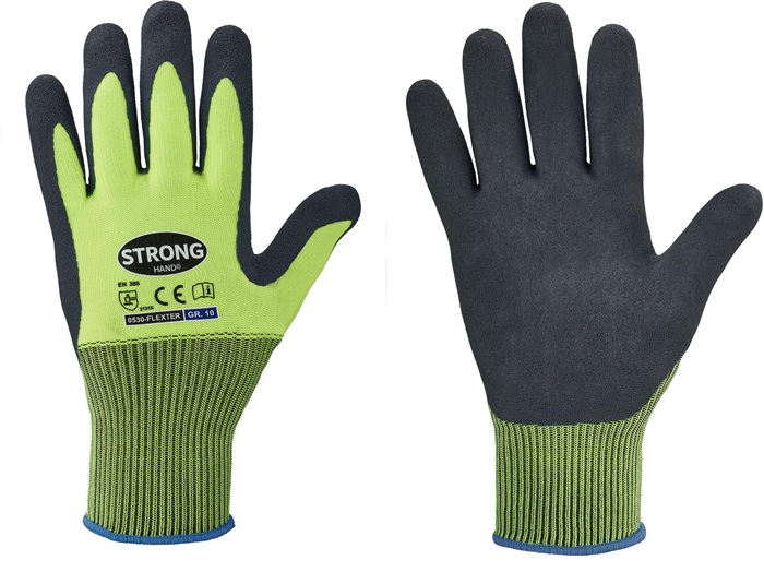 Handschuhe Flexter Gr.10 neogelb/grau EN 388 PSA II 12 PA