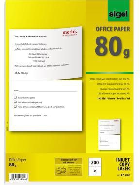 SIGEL Kopierpapier LP202 A4 querperforiert auf A5 100 Bl./Pack.