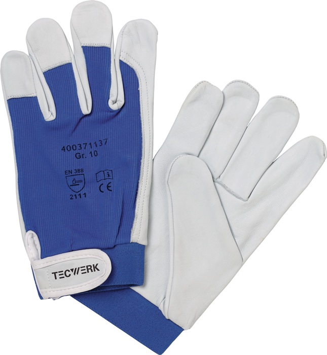 Handschuhe Donau Gr.8 natur/blau EN 388 PSA II TECWERK