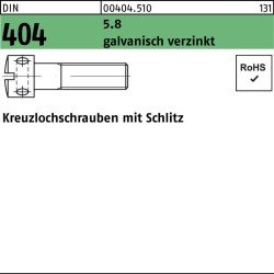 Kreuzlochschraube DIN 404 Schlitz M3x 6 5.8 galv.verz. 100 Stück